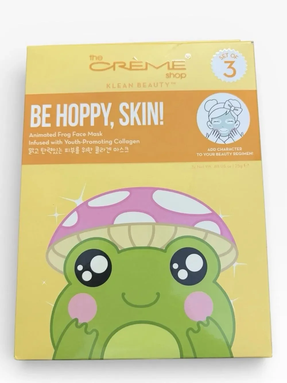 The Crème Shop Korean Skin Care Be Hoppy Skin Animated Frog Face Mask Box Of 3